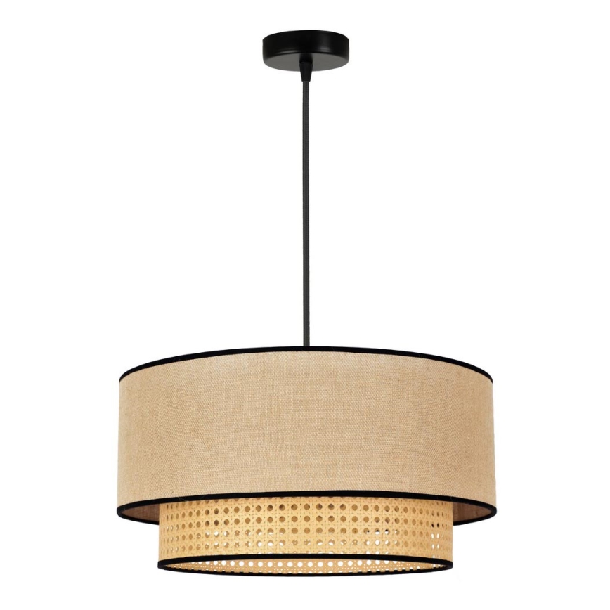 Duolla - Lustra ar auklu BOHO 1xE27/15W/230V d. 45 cm bēša/rotanga