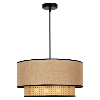 Duolla - Lustra ar auklu BOHO 1xE27/15W/230V d. 45 cm bēša/rotanga