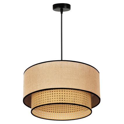 Duolla - Lustra ar auklu BOHO 1xE27/15W/230V d. 45 cm bēša/rotanga