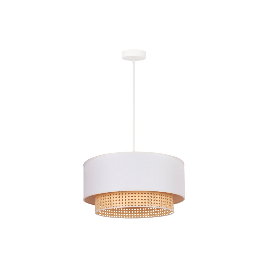 Duolla - Lustra ar auklu BOHO 1xE27/15W/230V d. 45 cm krēmkrāsa/rotangpalma