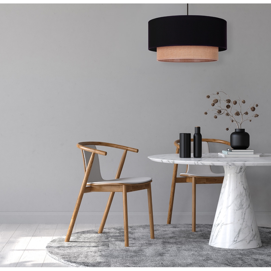 Duolla - Lustra ar auklu BOHO 1xE27/15W/230V d. 45 cm melna/brūna