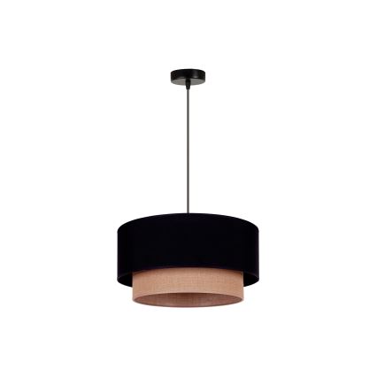 Duolla - Lustra ar auklu BOHO 1xE27/15W/230V d. 45 cm melna/brūna