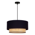 Duolla - Lustra ar auklu BOHO 1xE27/15W/230V d. 45 cm melna/rotanga