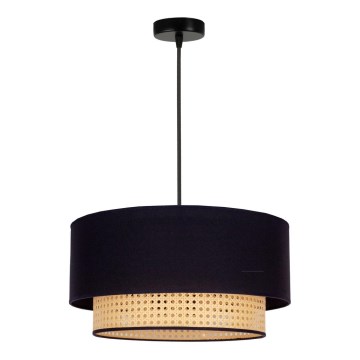 Duolla - Lustra ar auklu BOHO 1xE27/15W/230V d. 45 cm melna/rotanga