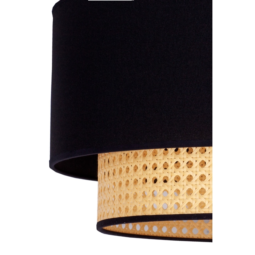 Duolla - Lustra ar auklu BOHO 1xE27/15W/230V d. 45 cm melna/rotanga