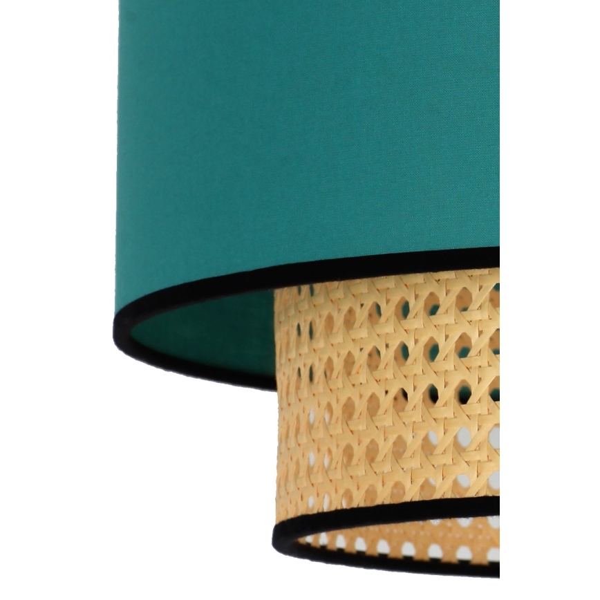 Duolla - Lustra ar auklu BOHO 1xE27/15W/230V d. 45 cm tirkīza/rotanga