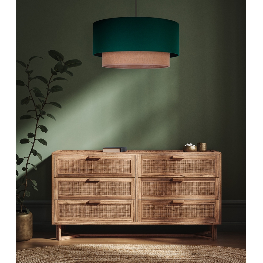 Duolla - Lustra ar auklu BOHO 1xE27/15W/230V d. 45 cm zaļa/brūna