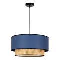 Duolla - Lustra ar auklu BOHO 1xE27/15W/230V d. 45 cm zila/rotanga