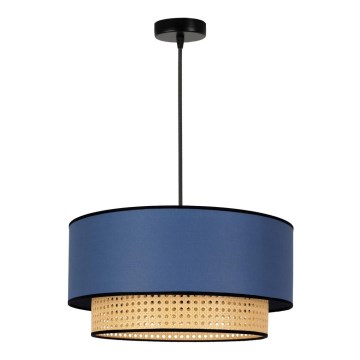 Duolla - Lustra ar auklu BOHO 1xE27/15W/230V d. 45 cm zila/rotanga