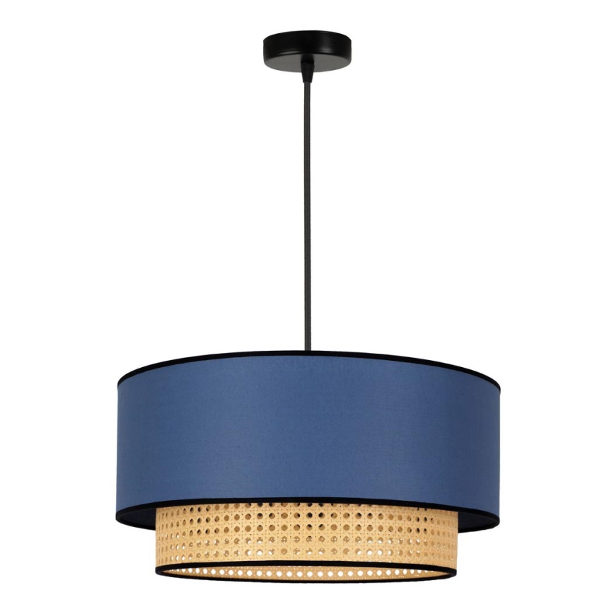 Duolla - Lustra ar auklu BOHO 1xE27/15W/230V d. 45 cm zila/rotanga
