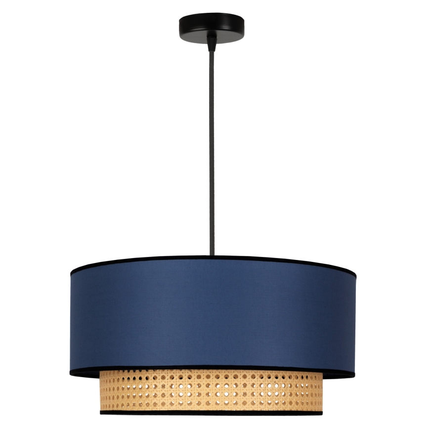 Duolla - Lustra ar auklu BOHO 1xE27/15W/230V d. 45 cm zila/rotanga