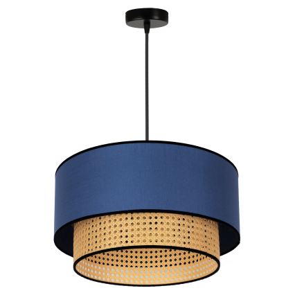 Duolla - Lustra ar auklu BOHO 1xE27/15W/230V d. 45 cm zila/rotanga