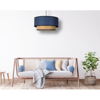 Duolla - Lustra ar auklu BOHO 1xE27/15W/230V d. 45 cm zila/rotanga