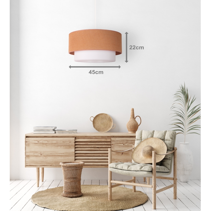 Duolla - Lustra ar auklu BOHO 1xE27/40W/230V d. 45 cm bēša/balta