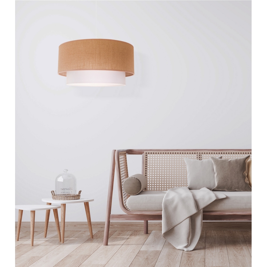 Duolla - Lustra ar auklu BOHO 1xE27/40W/230V d. 45 cm bēša/balta
