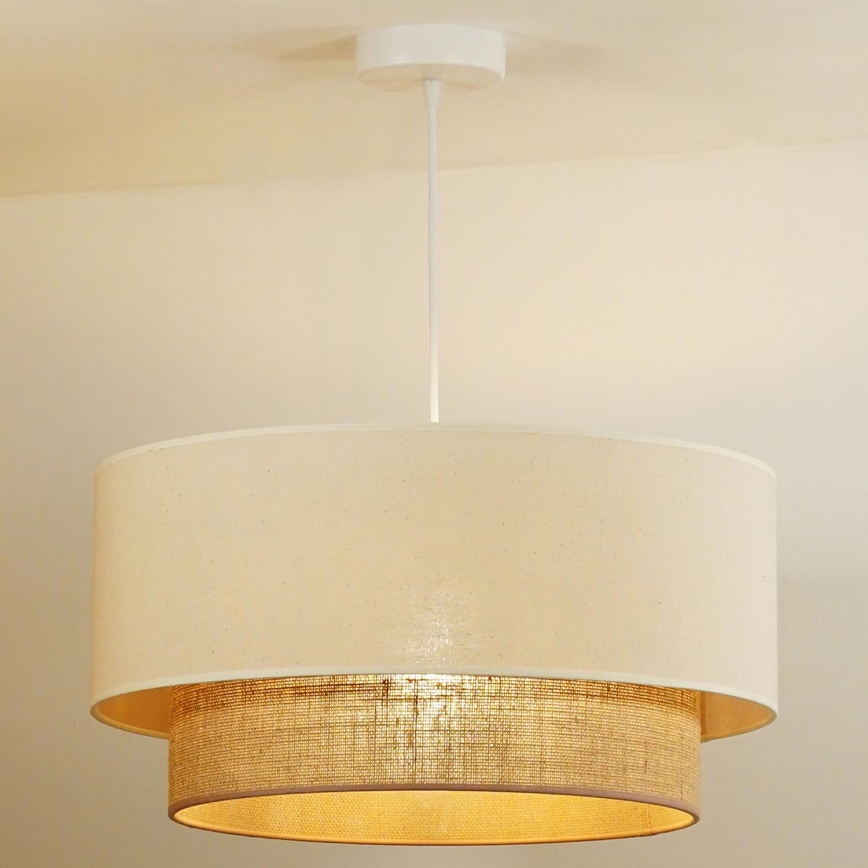 Duolla - Lustra ar auklu BOHO 1xE27/40W/230V d. 45 cm krēmkrāsa/brūna
