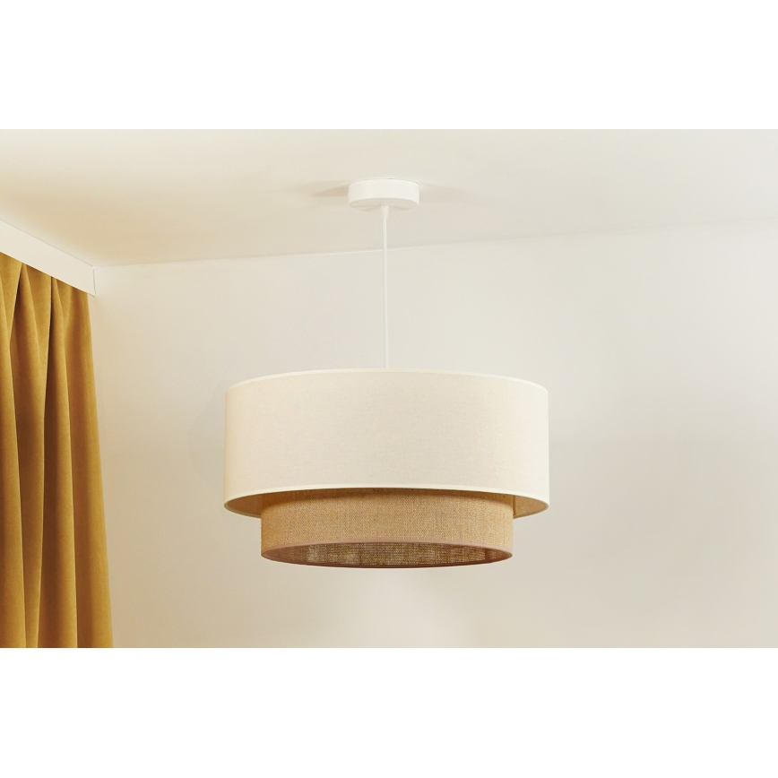 Duolla - Lustra ar auklu BOHO 1xE27/40W/230V d. 45 cm krēmkrāsa/brūna