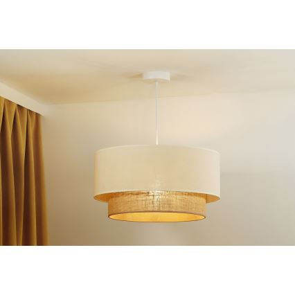Duolla - Lustra ar auklu BOHO 1xE27/40W/230V d. 45 cm krēmkrāsa/brūna