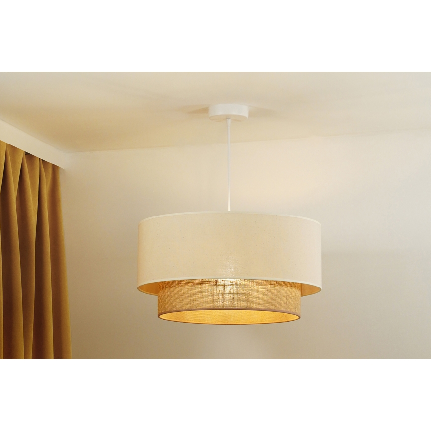 Duolla - Lustra ar auklu BOHO 1xE27/40W/230V d. 45 cm krēmkrāsa/brūna