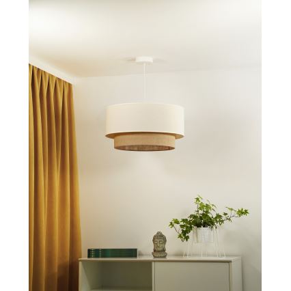 Duolla - Lustra ar auklu BOHO 1xE27/40W/230V d. 45 cm krēmkrāsa/brūna
