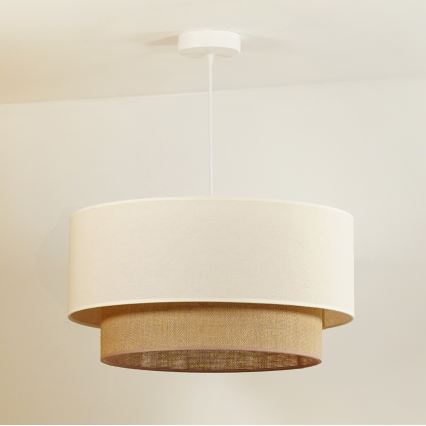 Duolla - Lustra ar auklu BOHO 1xE27/40W/230V d. 45 cm krēmkrāsa/brūna