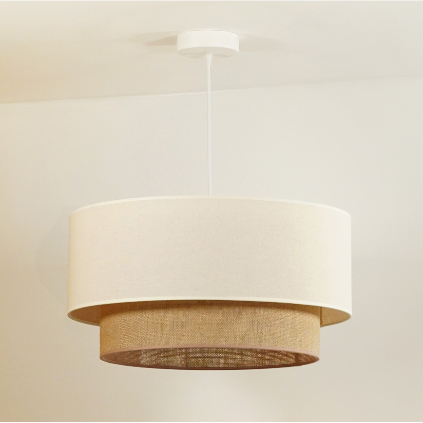 Duolla - Lustra ar auklu BOHO 1xE27/40W/230V d. 45 cm krēmkrāsa/brūna