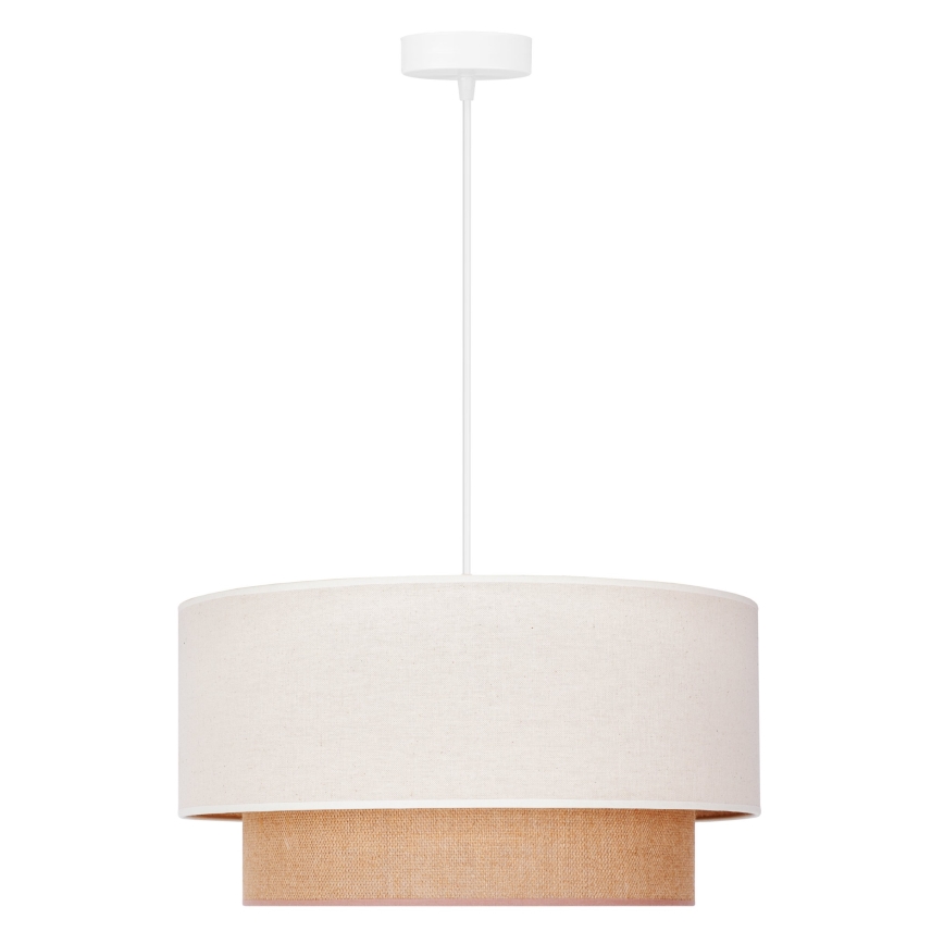Duolla - Lustra ar auklu BOHO 1xE27/40W/230V d. 45 cm krēmkrāsa/brūna