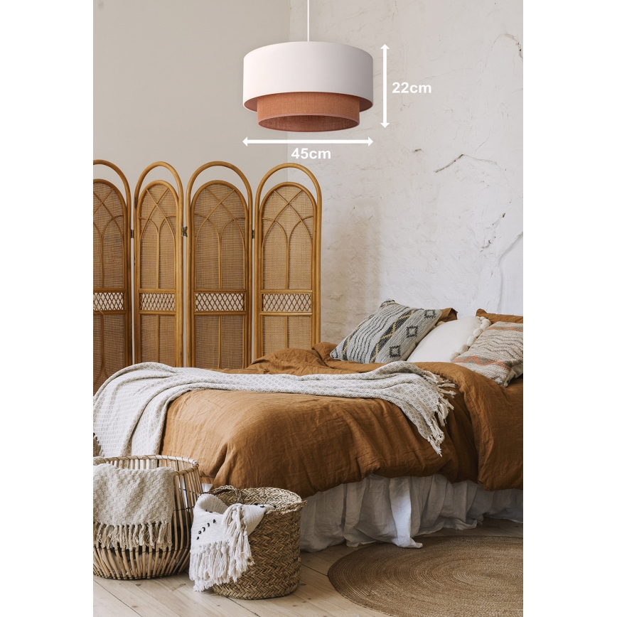 Duolla - Lustra ar auklu BOHO 1xE27/40W/230V d. 45 cm krēmkrāsa/brūna