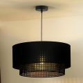 Duolla - Lustra ar auklu BOHO RATTAN 1xE27/15W/230V d. 45 cm melna