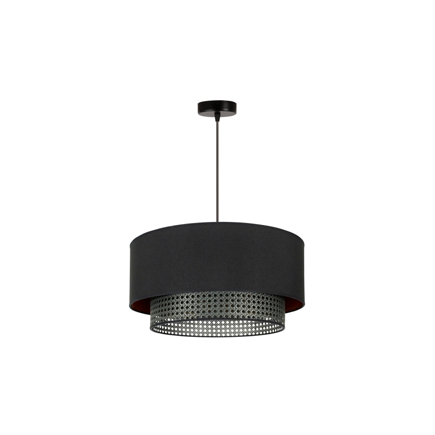 Duolla - Lustra ar auklu BOHO RATTAN 1xE27/15W/230V d. 45 cm melna
