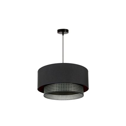 Duolla - Lustra ar auklu BOHO RATTAN 1xE27/15W/230V d. 45 cm melna