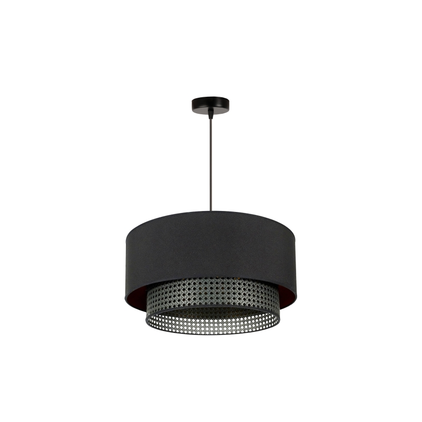 Duolla - Lustra ar auklu BOHO RATTAN 1xE27/15W/230V d. 45 cm melna