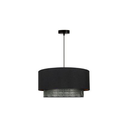 Duolla - Lustra ar auklu BOHO RATTAN 1xE27/15W/230V d. 45 cm melna