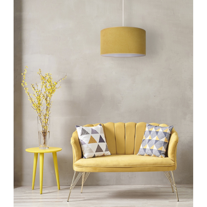 Duolla - Lustra ar auklu BRISTOL 1xE27/15W/230V d. 45 cm dzeltena/balta