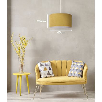 Duolla - Lustra ar auklu BRISTOL 1xE27/15W/230V d. 45 cm dzeltena/balta