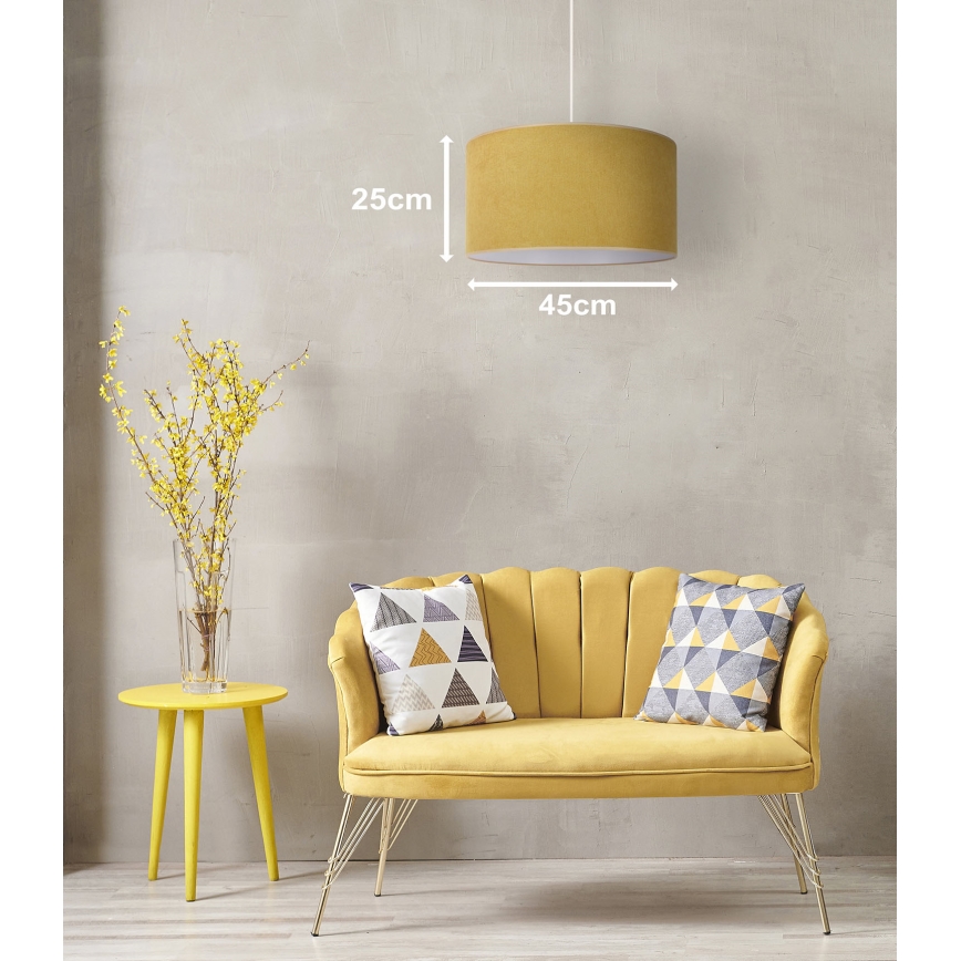 Duolla - Lustra ar auklu BRISTOL 1xE27/15W/230V d. 45 cm dzeltena/balta