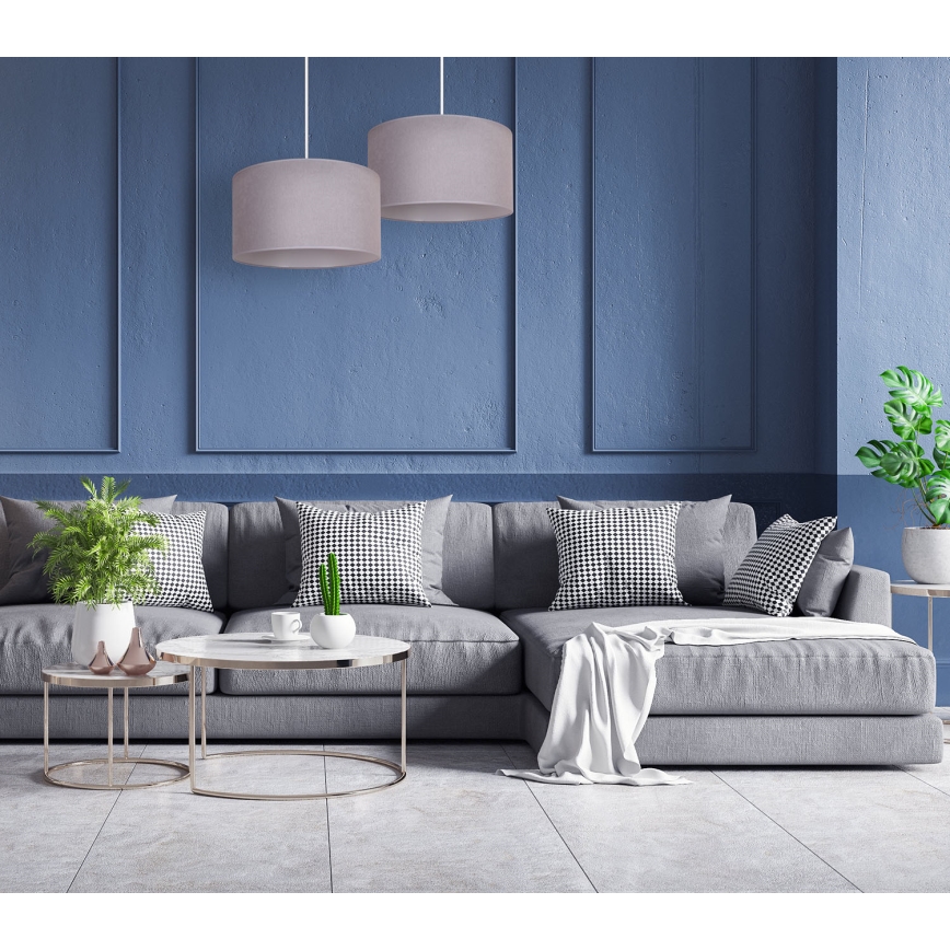 Duolla - Lustra ar auklu BRISTOL 1xE27/40W/230V d. 45 cm pelēka