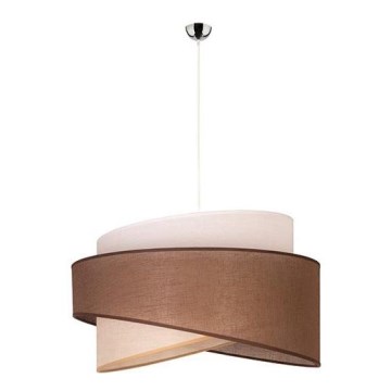 Duolla - Lustra ar auklu BROOKLYN 1xE27/40W/230V d. 50 cm brūna/bēša/balta