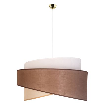 Duolla - Lustra ar auklu BROOKLYN 1xE27/40W/230V d. 50 cm brūna/bēša/balta