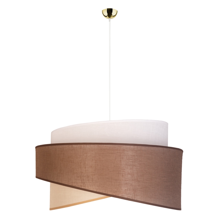 Duolla - Lustra ar auklu BROOKLYN 1xE27/40W/230V d. 50 cm brūna/bēša/balta