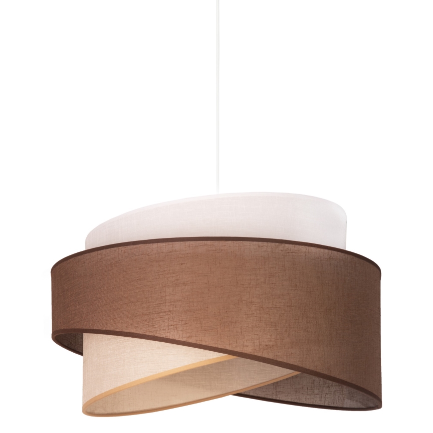 Duolla - Lustra ar auklu BROOKLYN 1xE27/40W/230V d. 50 cm brūna/bēša/balta