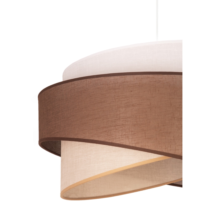 Duolla - Lustra ar auklu BROOKLYN 1xE27/40W/230V d. 50 cm brūna/bēša/balta