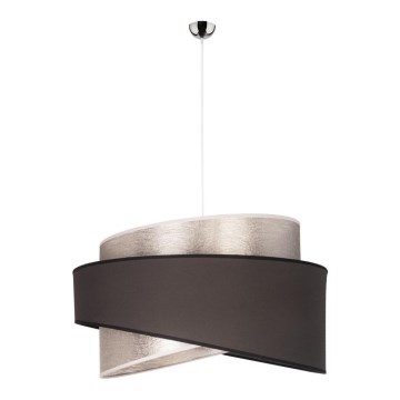 Duolla - Lustra ar auklu BROOKLYN 1xE27/40W/230V d. 50 cm sudraba/melna