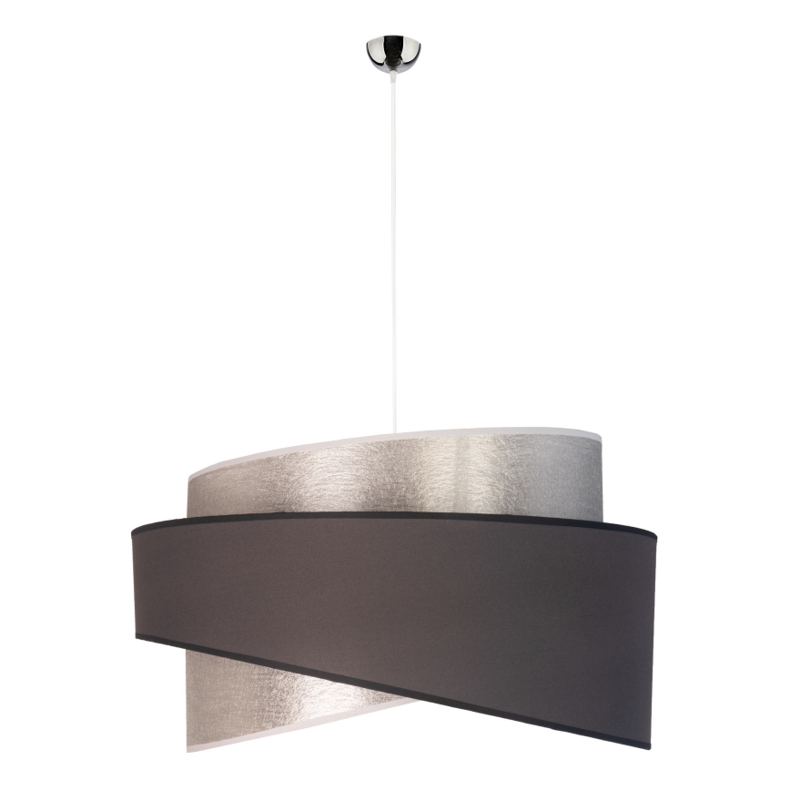 Duolla - Lustra ar auklu BROOKLYN 1xE27/40W/230V d. 50 cm sudraba/melna