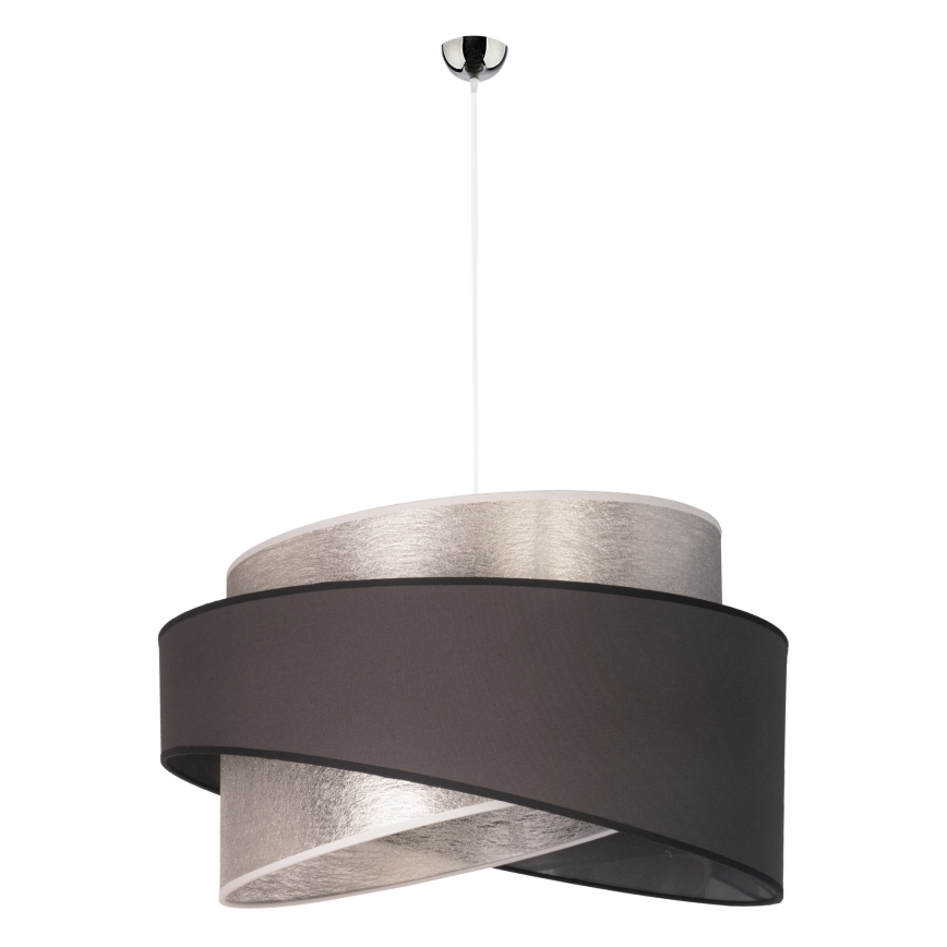 Duolla - Lustra ar auklu BROOKLYN 1xE27/40W/230V d. 50 cm sudraba/melna