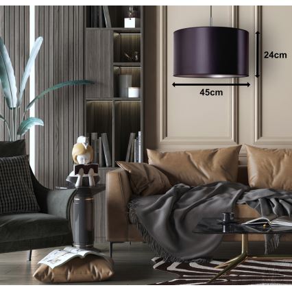 Duolla - Lustra ar auklu CANNES 1xE27/15W/230V d. 45 cm melna/sudraba