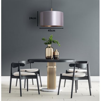 Duolla - Lustra ar auklu CANNES 1xE27/15W/230V d. 45 cm sudraba/varš