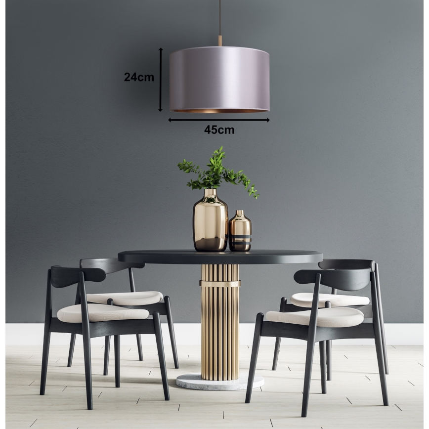 Duolla - Lustra ar auklu CANNES 1xE27/15W/230V d. 45 cm sudraba/varš