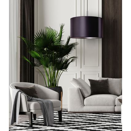 Duolla - Lustra ar auklu CANNES 1xE27/15W/230V d. 50 cm melna/sudraba