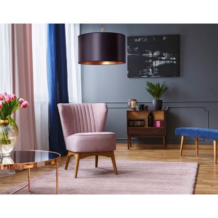 Duolla - Lustra ar auklu CANNES 1xE27/15W/230V d. 50 cm melna/varš